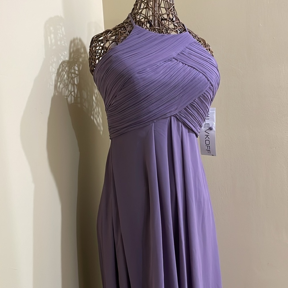 Levkoff lavender Halter Bridesmaids Dress Prom Dress Occasions Dress Size 6 - Picture 8 of 11